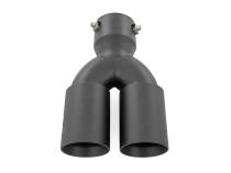 Exhaust Tip Black Red RC Logo 2.5-3 Inch Pipe Single Inlet Dual Outlet Rough Country