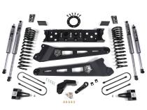 19-24 RAM 3500 4 Inch Radius Arm Bracket Gas 2 Inch Rear Block With Overload Adventure Shocks Zone Offroad