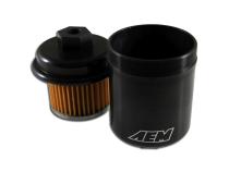 High Volume Fuel Filter Acura/Honda Inlet 14mm x 1.5 Outlet 12mm x 1.25 AEM Electronics