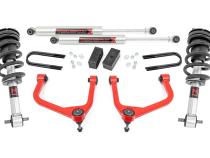 3.5 Inch Lift Kit Mono Leaf Rear M1 Struts/M1 Red GMC Sierra 1500 (19-24) Rough Country