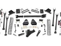6 Inch Ford 4-Link Suspension Lift Kit 3.5 Inch Axle Diam Vertex Reservoir Shocks w/Front Drive Shaft 17-19 F-250 4WD Diesel w/o Overloads Rough Country