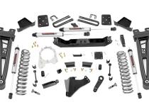 6 Inch Suspension Lift Kit w/Radius Arms &amp;amp; V2 Shocks No Overload Springs 4 Inch Axle Diam 17-19 F-250/350 4WD Diesel Rough Country