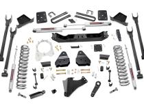 6 Inch Ford 4-Link Suspension Lift Kit Rear Overload Springs 3.5 Inch Diam N3 Shocks 17-19 F-250 4WD Diesel w/Overloads Rough Country