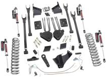 6 Inch Ford 4-Link Suspension Lift Kit Vertex Reservoir Shocks 11-14 F-250 4WD Overloads Rough Country