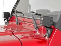 Jeep Lower Windshield Light Mounts 97-06 TJ Wrangler Fits Rough Country 70905 Rough Country