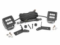Jeep JL/Gladiator 2 Inch LED Lower Windshield Kit Black Series For 18-Pres Wrangler JL/20-Pres Gladiator Rough Country