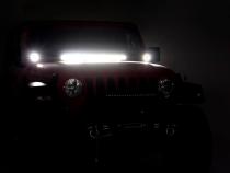 Jeep JL/Gladiator 2 Inch LED Lower Windshield Kit Black Series w/White DRL For 18-Pres Wrangler JL/20-Pres Gladiator Rough Country