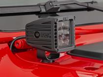Jeep 2 Inch LED Cube Easy-Mount Kit 18-20 Wrangler JL 20-Up Gladiator-Black Series w/White DRL Rough Country
