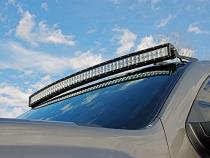 50 Inch Curved LED Light Bar Upper Windshield Mounts 07-13 PU/SUV Rough Country