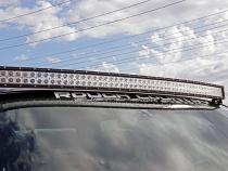 50 Inch Curved LED Light Bar Upper Windshield Mounts 07-13 PU/SUV Rough Country