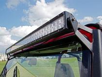 Jeep 50 Inch Straight LED Light Bar Upper Windshield Mounts 87-95 YJ Rough Country