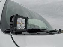 Toyota 4Runner 2 Inch LED Lower Windshield Ditch Kit Black Series w/Amber DRL For 14-Pres 4Runner Rough Country