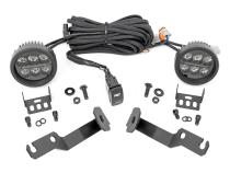 LED Light Kit Ditch Mount Black Series Round 3.5 Inch Amber DRL Toyota Tacoma (05-15) Rough Country