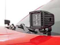 LED Light Kit Ditch Mount Black Series Round 3.5 Inch Amber DRL Toyota Tacoma (05-15) Rough Country