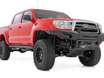 LED Light Kit Ditch Mount Black Series Round 3.5 Inch Amber DRL Toyota Tacoma (05-15) Rough Country