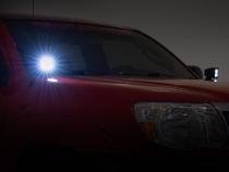LED Light Kit Ditch Mount Black Series Round 3.5 Inch Amber DRL Toyota Tacoma (05-15) Rough Country