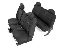 Neoprene Front &amp;amp; Rear Seat Cover Combo Black 99-06 Silverado/Sierra 1500 Rough Country
