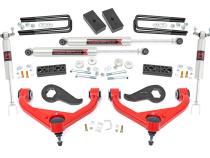 3 Inch Lift Kit UCAs M1 w/ Overloads Red Silverado/Sierra 2500HD/3500HD (20-26) Rough Country