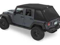 Jeep Trektop Glide - Jeep 07-18 Wrangler JK 4-Door (Premium Black Twill) Bestop