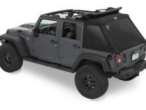 Jeep Trektop Glide - Jeep 07-18 Wrangler JK 4-Door (Premium Black Twill) Bestop