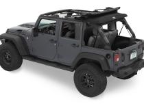 Jeep Trektop Glide - Jeep 07-18 Wrangler JK 4-Door (Premium Black Twill) Bestop