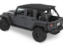 Jeep Trektop Glide - Jeep 07-18 Wrangler JK 4-Door (Premium Black Twill) Bestop