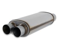 Flow Fx Muffler Flow Fx Muffler 3.00 Dual In/3.00 Dual Out Straight Through Performance Moderate Sound Stainless Steel Flowmaster